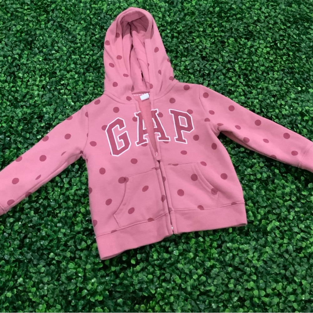 GAP Kids Pink Hoodie with Polka Dots